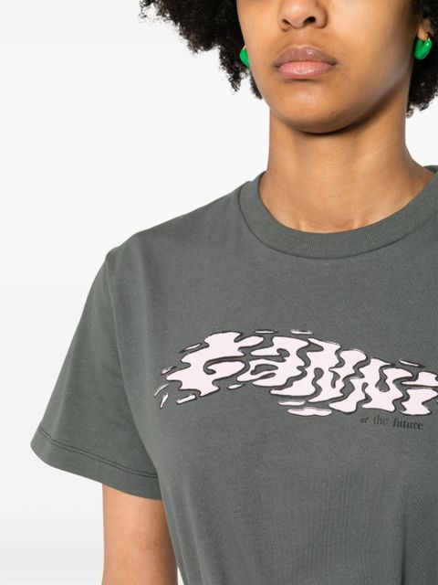 GANNI logo-print cotton T-shirt - Grey