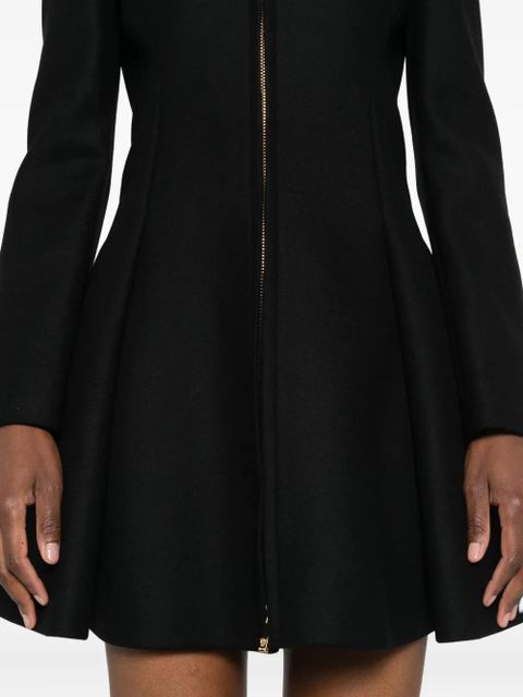 Versace zip-front flared coat - Black