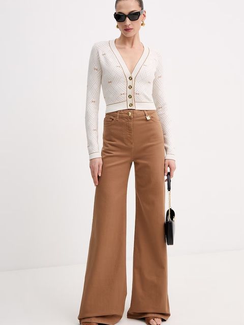 Elisabetta Franchi jeansy wide leg damskie - zdjęcie produktu nr 1
