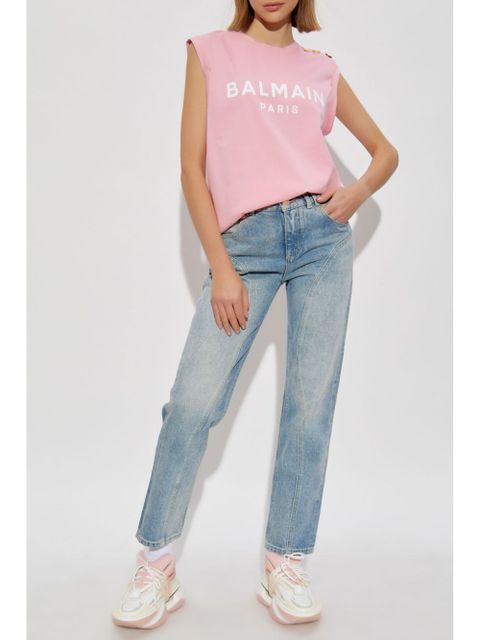 Balmain logo-print tank top - Pink - zdjęcie produktu nr 2
