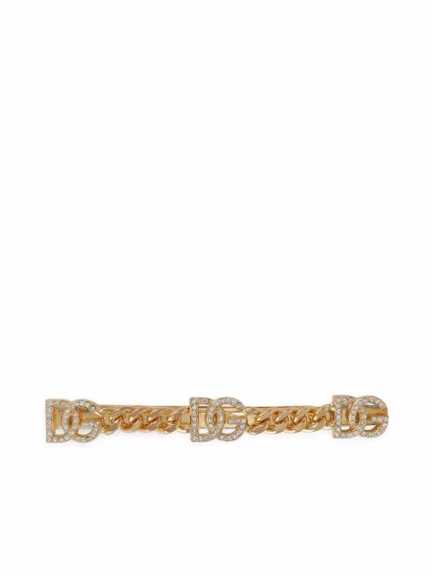 Dolce & Gabbana DG-logo rhinestone-embellished hair clip - Gold - zdjęcie produktu nr 1