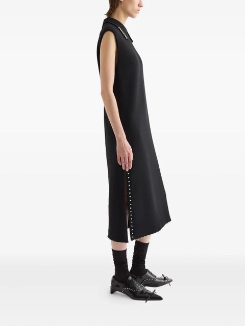 Jil Sander Peter Pan-collar studded dress - Black - zdjęcie produktu nr 2