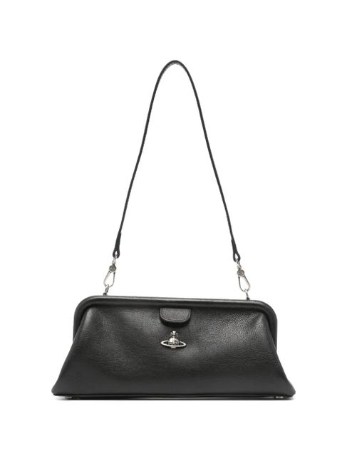 Vivienne Westwood Jane Orb-plaque grained-leather shoulder bag - Black - zdjęcie produktu nr 1