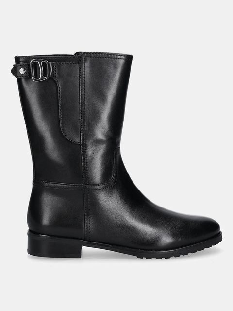 Lauren Ralph Lauren botki skórzane Tasha Mid kolor czarny na płaskim obcasie 802P06251001 - zdjęcie produktu nr 2