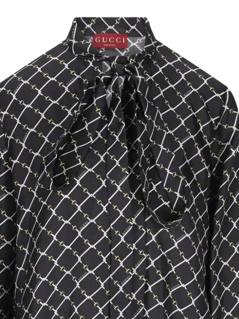 Gucci pussy-bow printed mini dress - Black - zdjęcie produktu nr 2