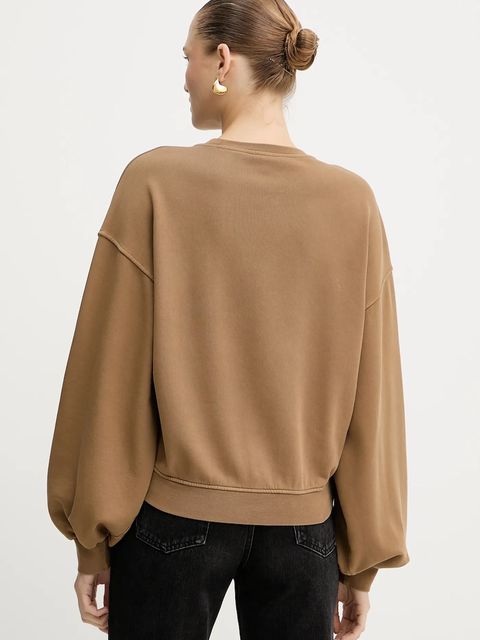 Pinko bluza bawełniana damska kolor brązowy gładka 105510 A2RB
