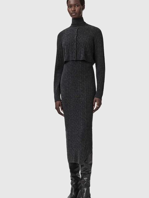 AllSaints sukienka i kardigan z dodatkiem wełny - zdjęcie produktu nr 1