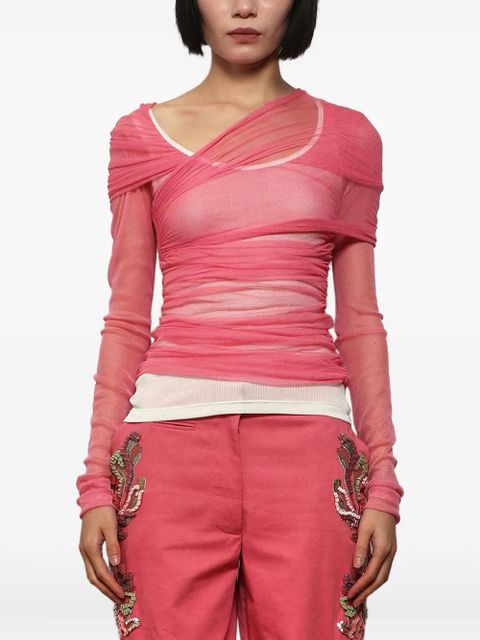 Christopher Esber layered tulle top - Pink