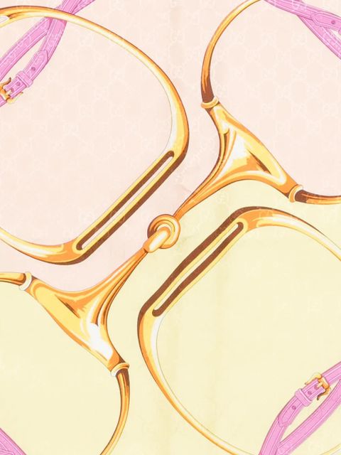 Gucci harness-print scarf - Pink