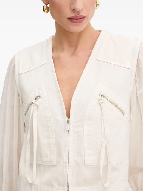 PINKO V-neck zip-up blouse - White