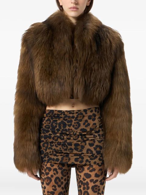 Blumarine cropped fur jacket - Brown - zdjęcie produktu nr 2