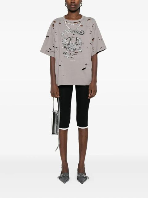 AREA embellished distressed T-shirt - Grey - zdjęcie produktu nr 2