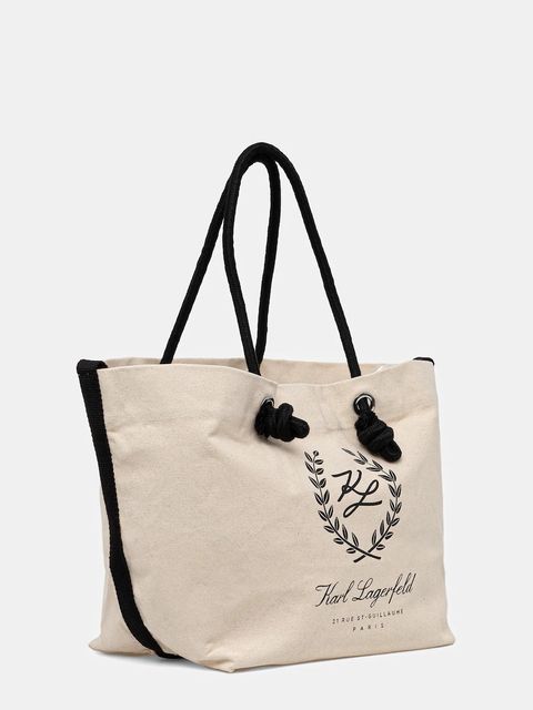 Karl Lagerfeld torebka bawełniana K/HOTEL kolor beżowy B1W46065 - zdjęcie produktu nr 2