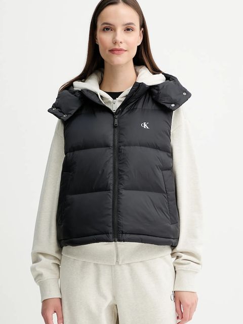 Calvin Klein Jeans bezrękawnik puchowy kolor czarny zimowy LV047D500G - zdjęcie produktu nr 1