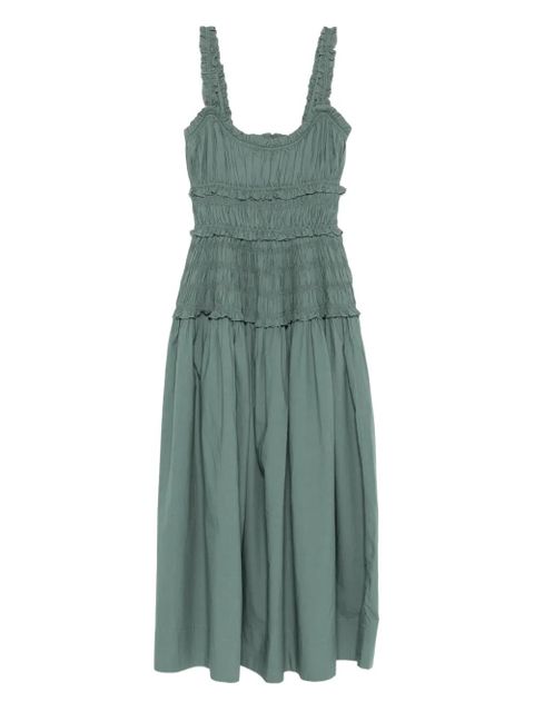 DÔEN ruffled scoop-neck midi dress - Green - zdjęcie produktu nr 1