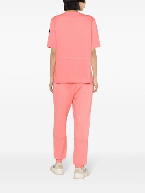 Moncler high-waisted logo-embossed track pants - Pink
