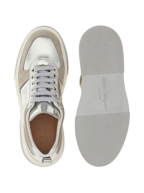 Ferragamo Gancini leather sneakers - Grey