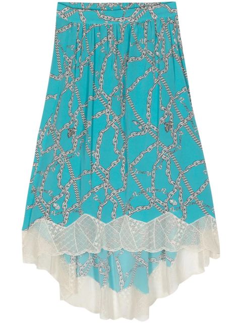 Zadig&Voltaire Joslin chain-print silk skirt - Blue - zdjęcie produktu nr 1