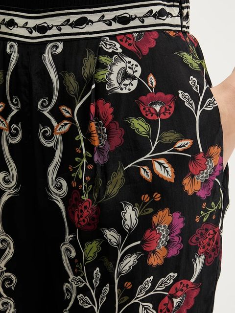 Farm Rio spodnie damskie kolor czarny proste high waist 350100