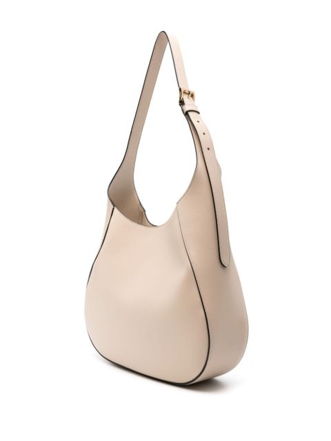 Prada triangle-logo leather shoulder bag - Neutrals
