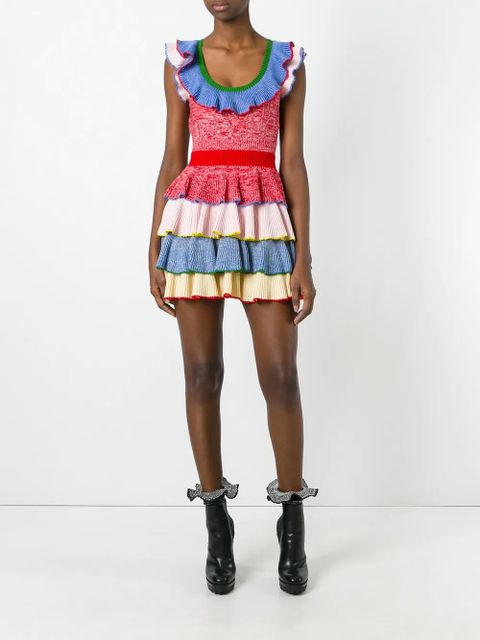 Alexander McQueen knitted tiered mini dress - Multicolour - zdjęcie produktu nr 2