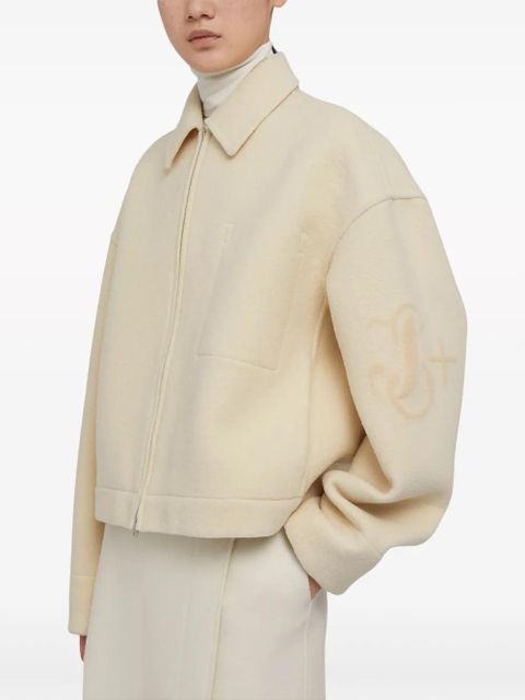 Jil Sander logo-embellished virgin-wool jacket - Neutrals