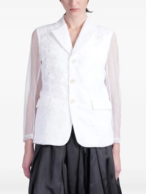Comme Des Garçons semi-sheer panelled blazer - White - zdjęcie produktu nr 1