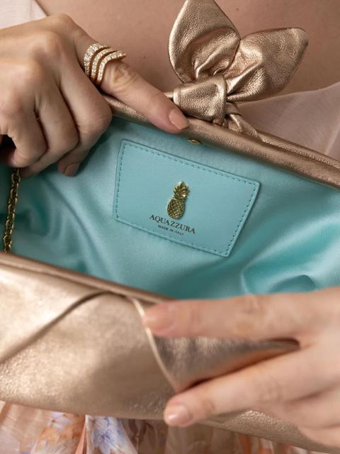 Aquazzura Bow Tie clutch bag - Gold