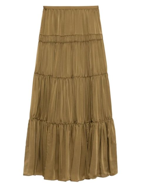 Ulla Johnson silk tiered A-line skirt - Green - zdjęcie produktu nr 1