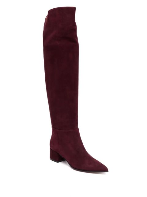 Gianvito Rossi knee-high suede boots - Red