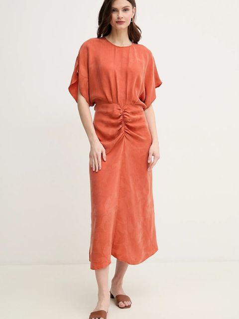 Hoss Intropia sukienka kolor pomarańczowy midi rozkloszowana 8229087