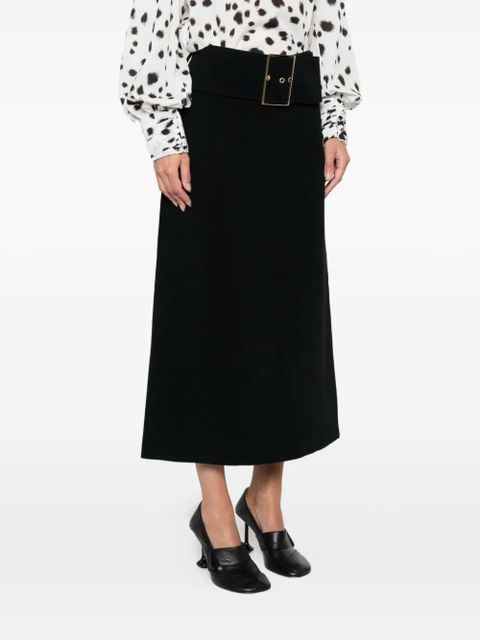 Rowen Rose buckle mini skirt - Black