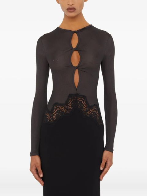 Christopher Esber Twist Verner lace long-sleeve maxi dress - Black