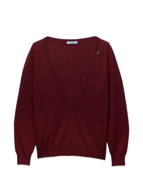 Prada cashmere V-neck sweater - Red - zdjęcie produktu nr 1