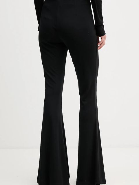 Gaudi spodnie damskie kolor czarny dzwony high waist 521FD24005