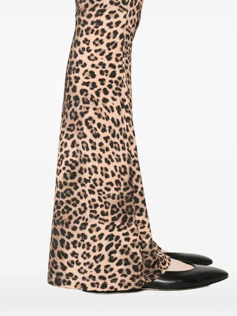 Maje leopard print flared trousers - Brown