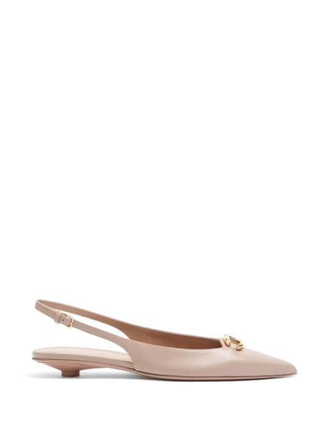 Valentino Garavani VLogoThe Bold Edition calfskin slingback ballerinas 20mm - Neutrals - zdjęcie produktu nr 1