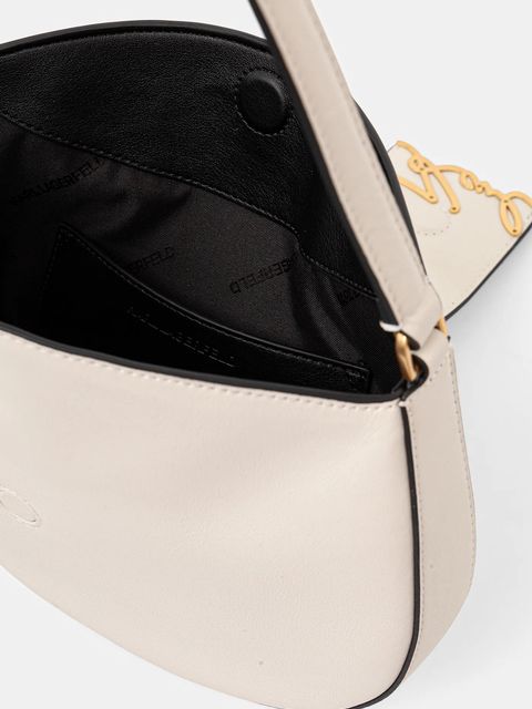 Karl Lagerfeld torebka skórzana K/SIGNATURE kolor biały B1W30059