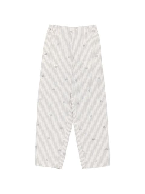 Jacquemus stripe-pattern embroidered trousers - White - zdjęcie produktu nr 1