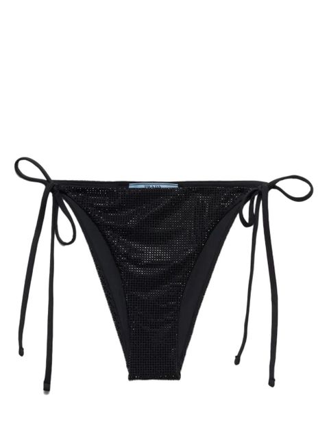 Prada logo-plaque side-tie bikini bottom - Black - zdjęcie produktu nr 1