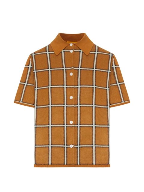 Guest In Residence checked collared top - Orange - zdjęcie produktu nr 1