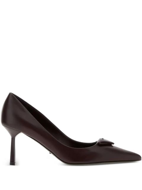 Prada 80mm leather pointed-toe pumps - Red - zdjęcie produktu nr 1