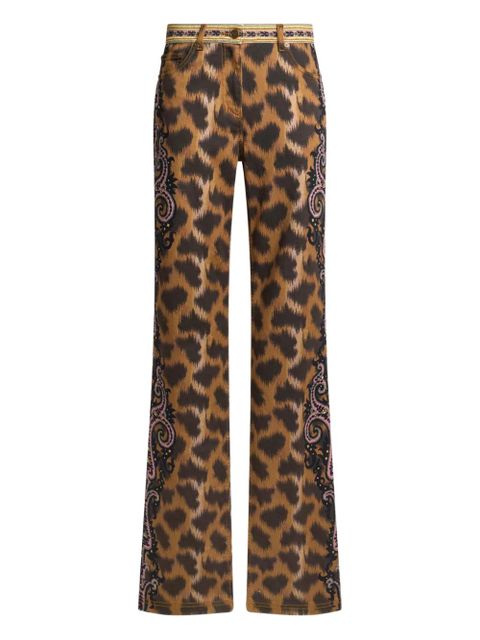 ETRO animal-motif bootcut jeans - Brown - zdjęcie produktu nr 1