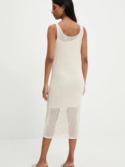 Answear.LAB sukienka kolor beżowy mini dopasowana