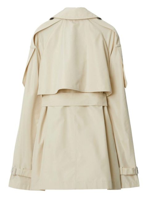 Burberry short silk trench coat - Neutrals