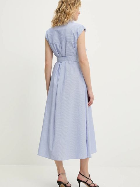 Answear.LAB sukienka kolor biały midi rozkloszowana