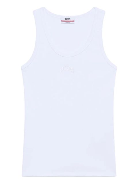 GCDS logo-embroidered tank top - White - zdjęcie produktu nr 2