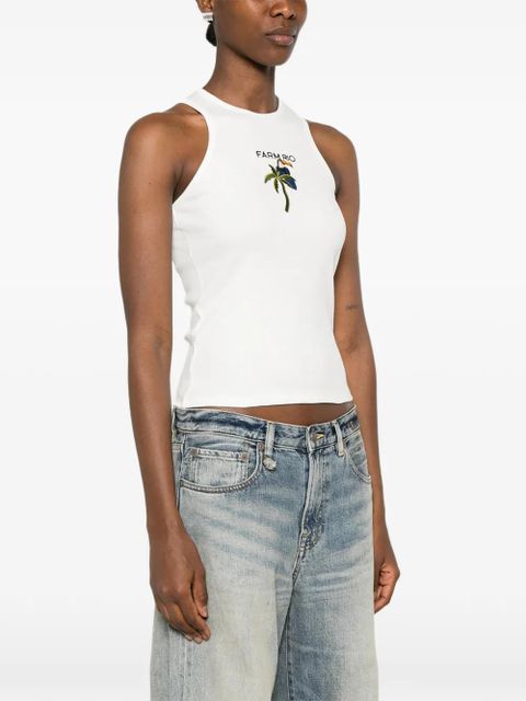 FARM Rio embroidered tank top - White