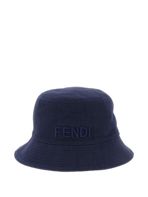 FENDI reversible logo-embroidery bucket hat - Blue - zdjęcie produktu nr 1