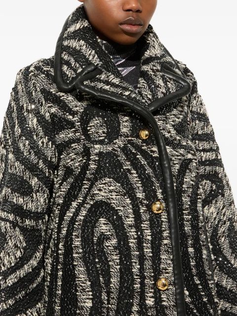 PUCCI tweed patterned coat - Black